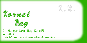 kornel mag business card